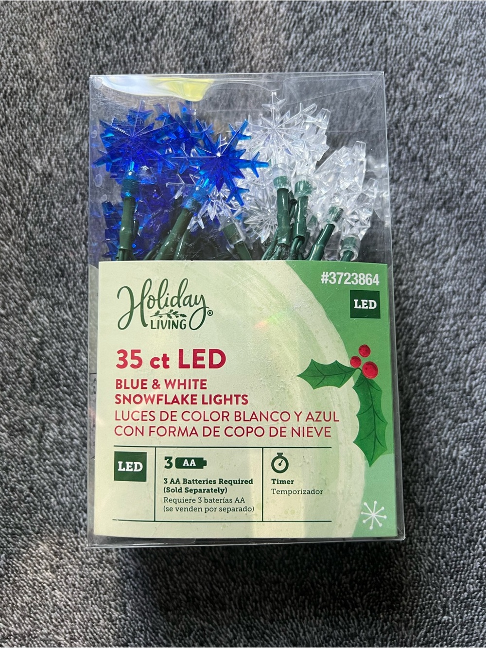 Holiday Living 35-Count Blue & White Snowflake LED String Lights